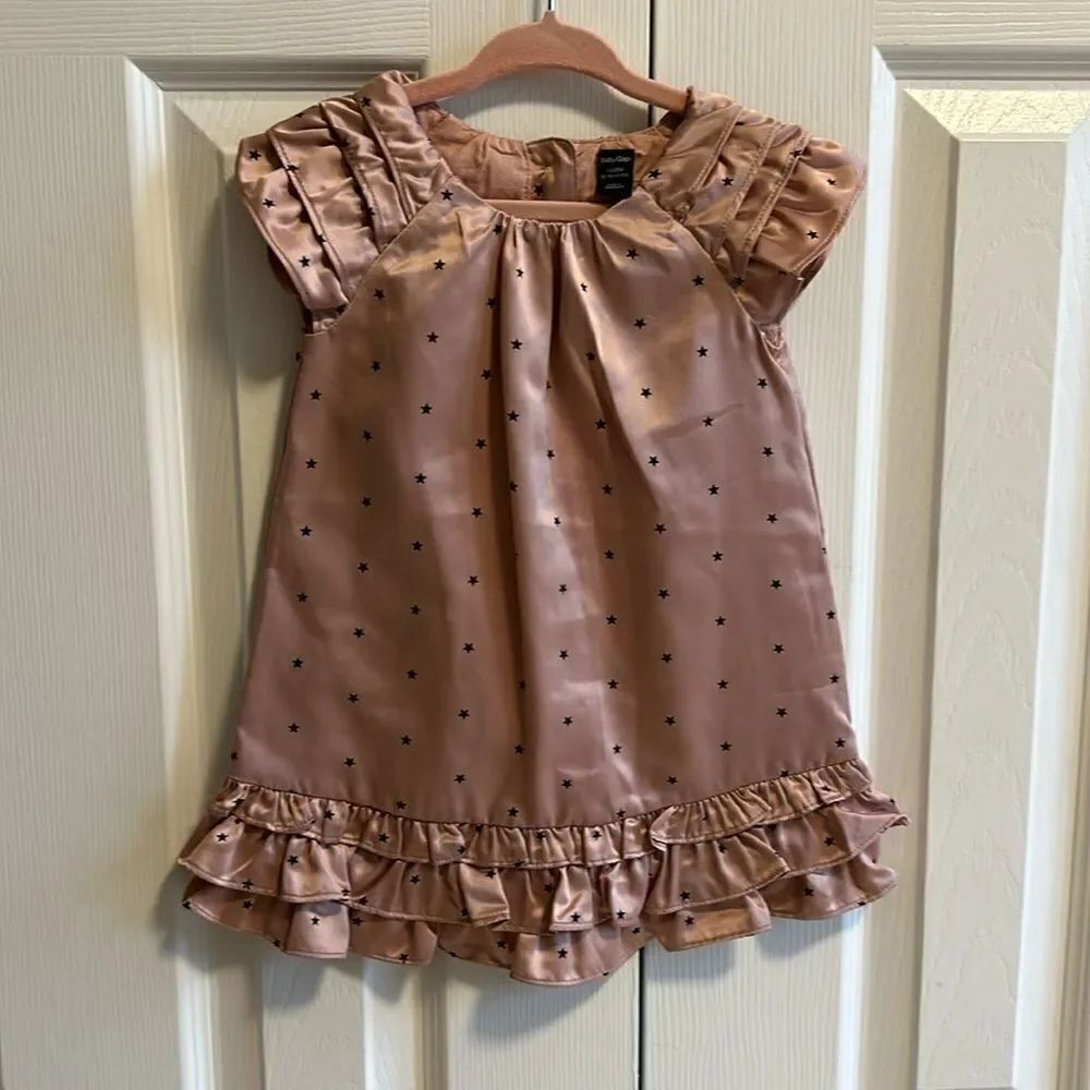 Gap Little Girls Mauve Star Print Ruffle Hem Dress NWT 12–18M